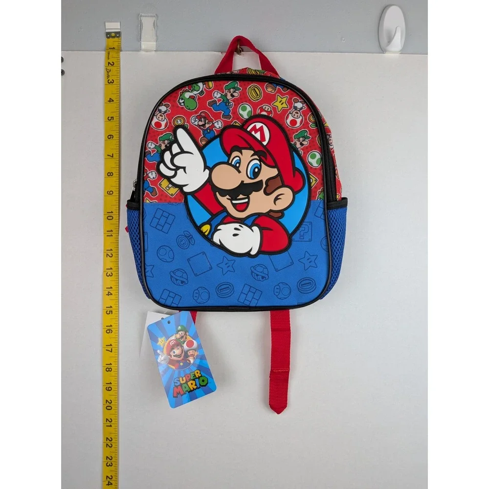 Nintendo Super Mario Kids 11 Inch Small Backpack Blue Red Bioworld NWT